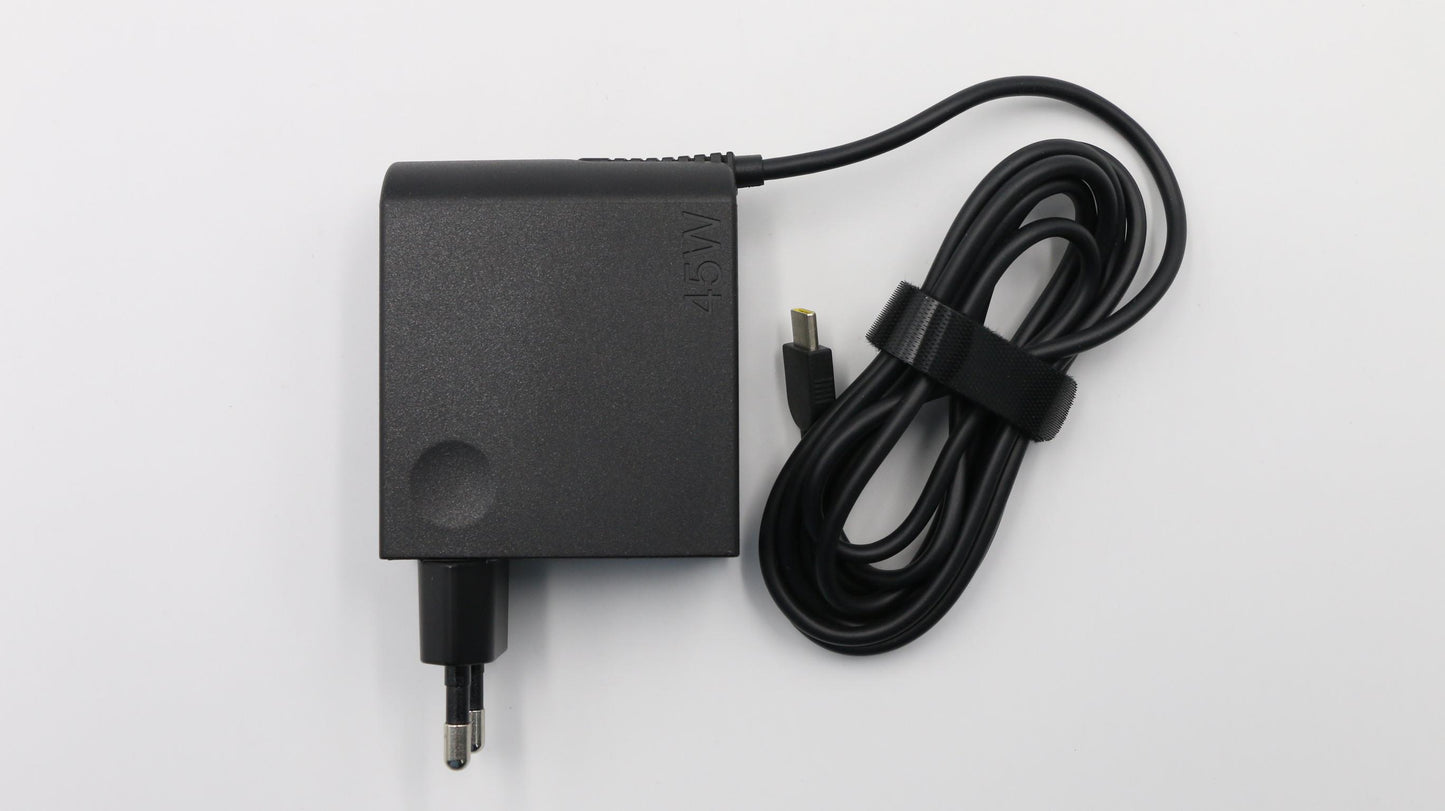 Lenovo 45W AC Adapter, Type-C, 2-Prong, Black - 00HM644