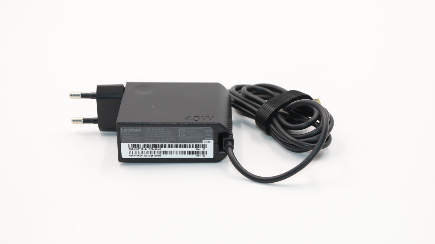 Lenovo 45W AC Adapter, Type-C, 2-Prong, Black - 00HM644