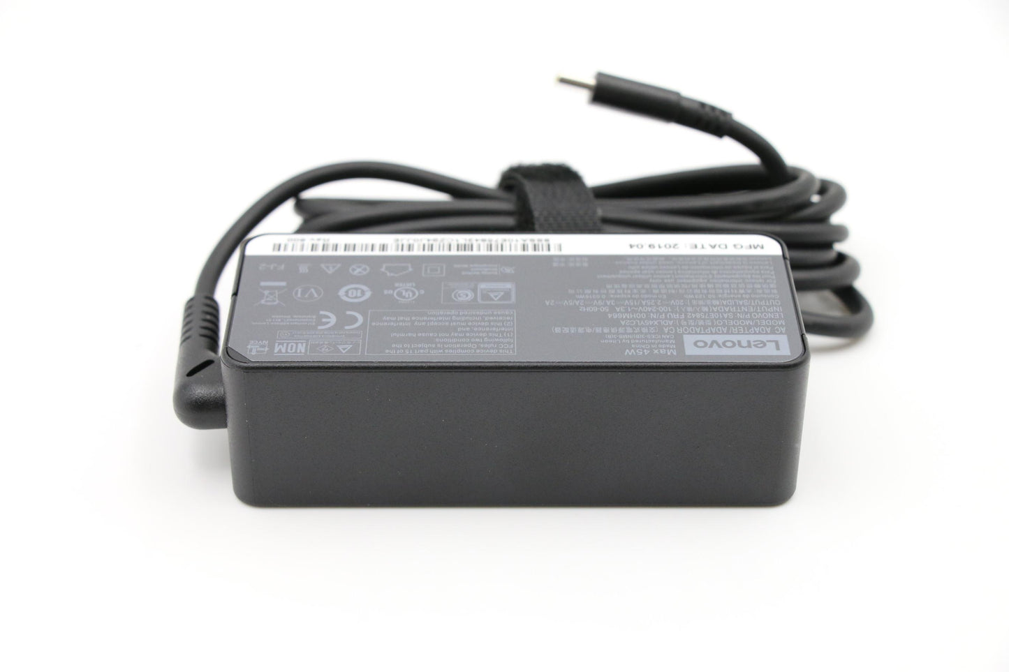 Lenovo 45W Type-C AC Adapter, 2 Prong, Black - 00HM664