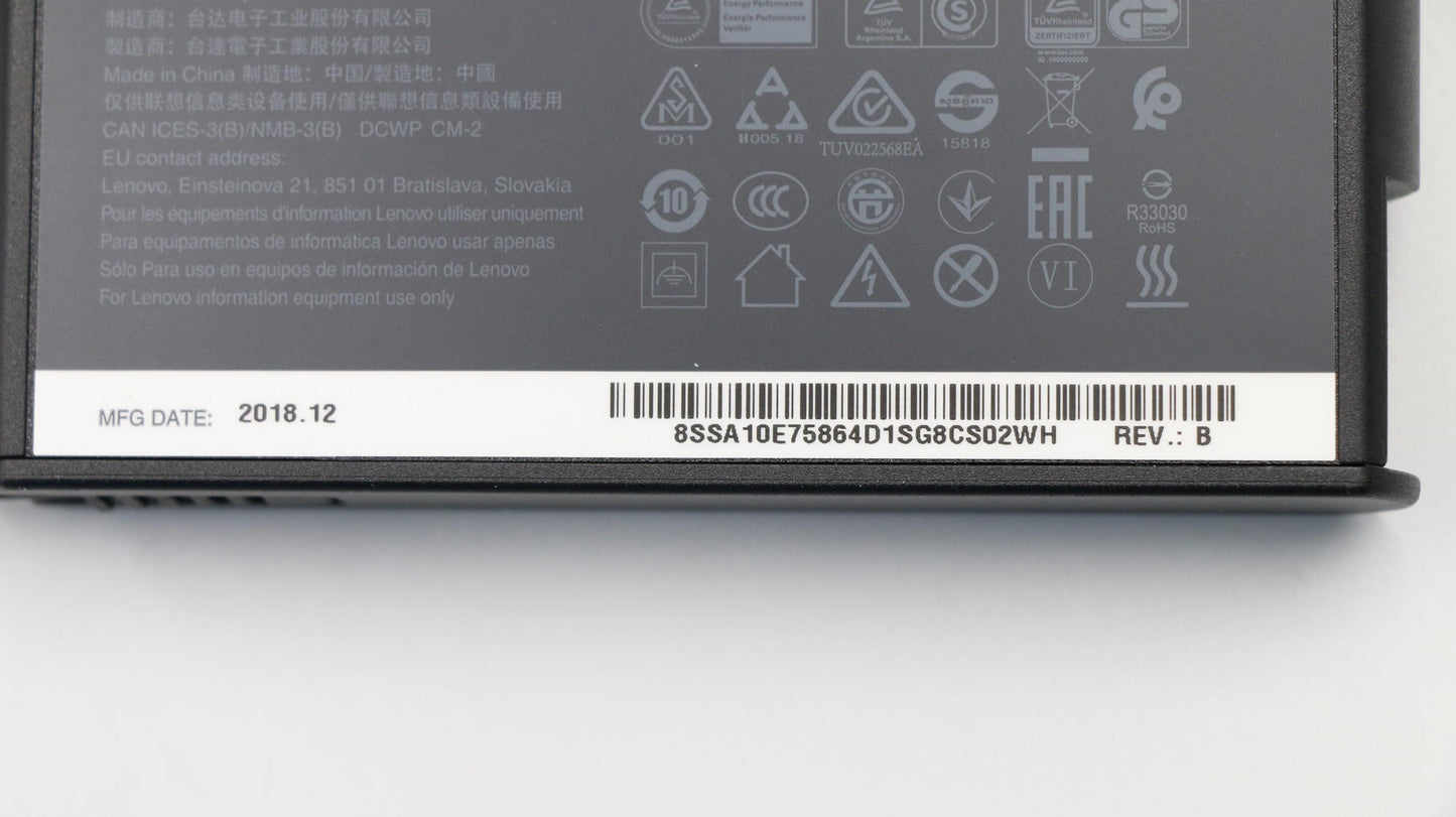 Lenovo 135W Rectangle AC Adapter, 3-Prong, Black - 00HM686