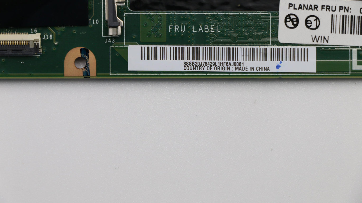 Lenovo Motherboard with Intel i7-6600U Processor, 4GB RAM, TPM, AMT Support Integrated Graphics - 00JT959