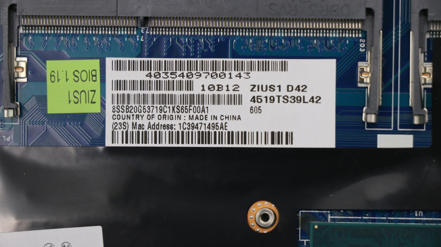 Lenovo System Board, i7-5500U, WIN, SWG, Y-TPM - 00NY539