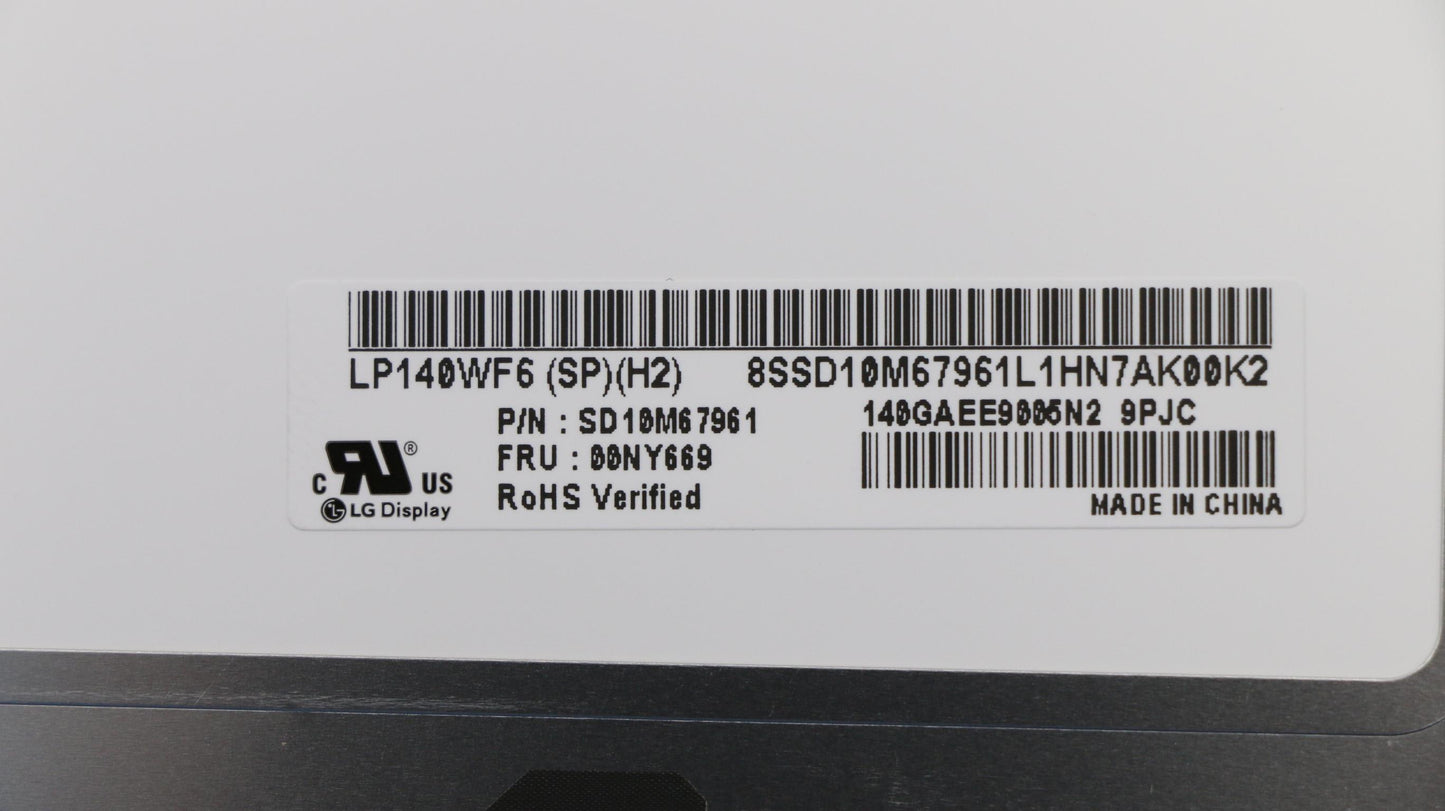 Lenovo 14" FHD Display, Non-Touch, Anti-Glare, IPS, 200nits - 00NY669