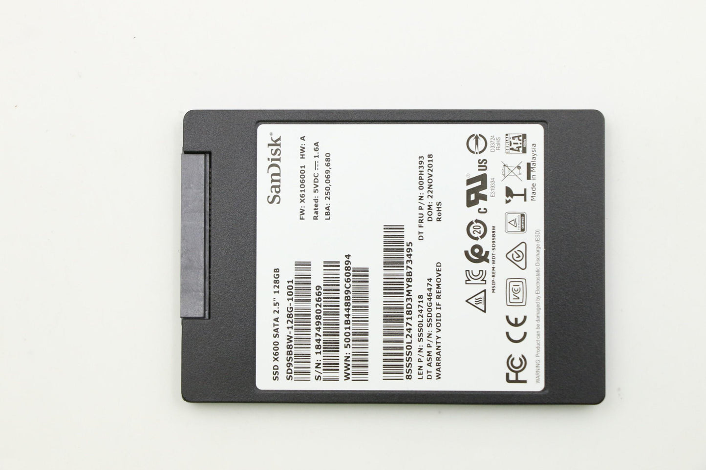 Lenovo 128GB SSD, 2.5", 7mm, SATA, SanDisk - 00PH393