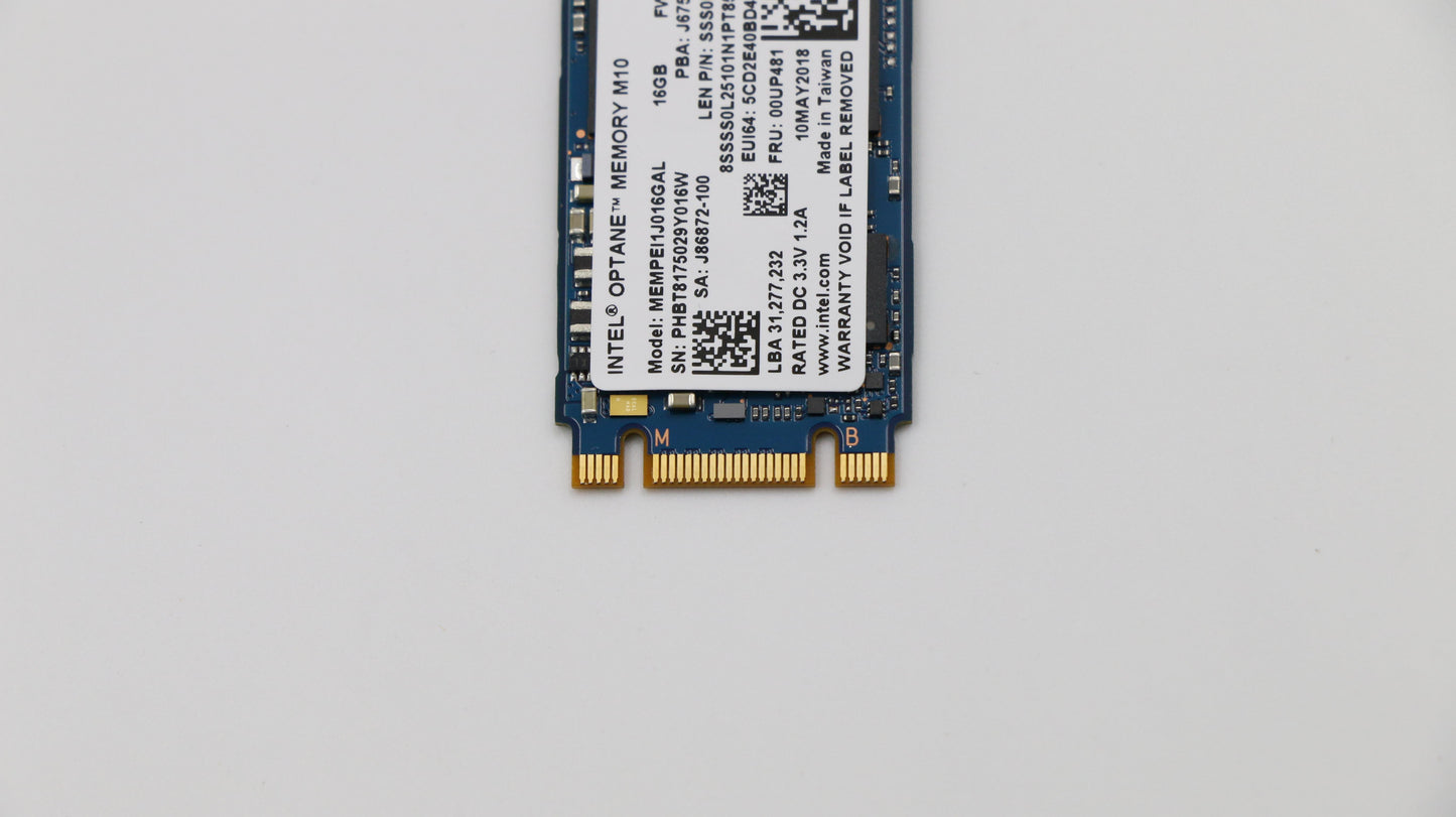 Lenovo 16GB SSD, M.2, 2242, PCIe 3x2, Intel - 00UP481