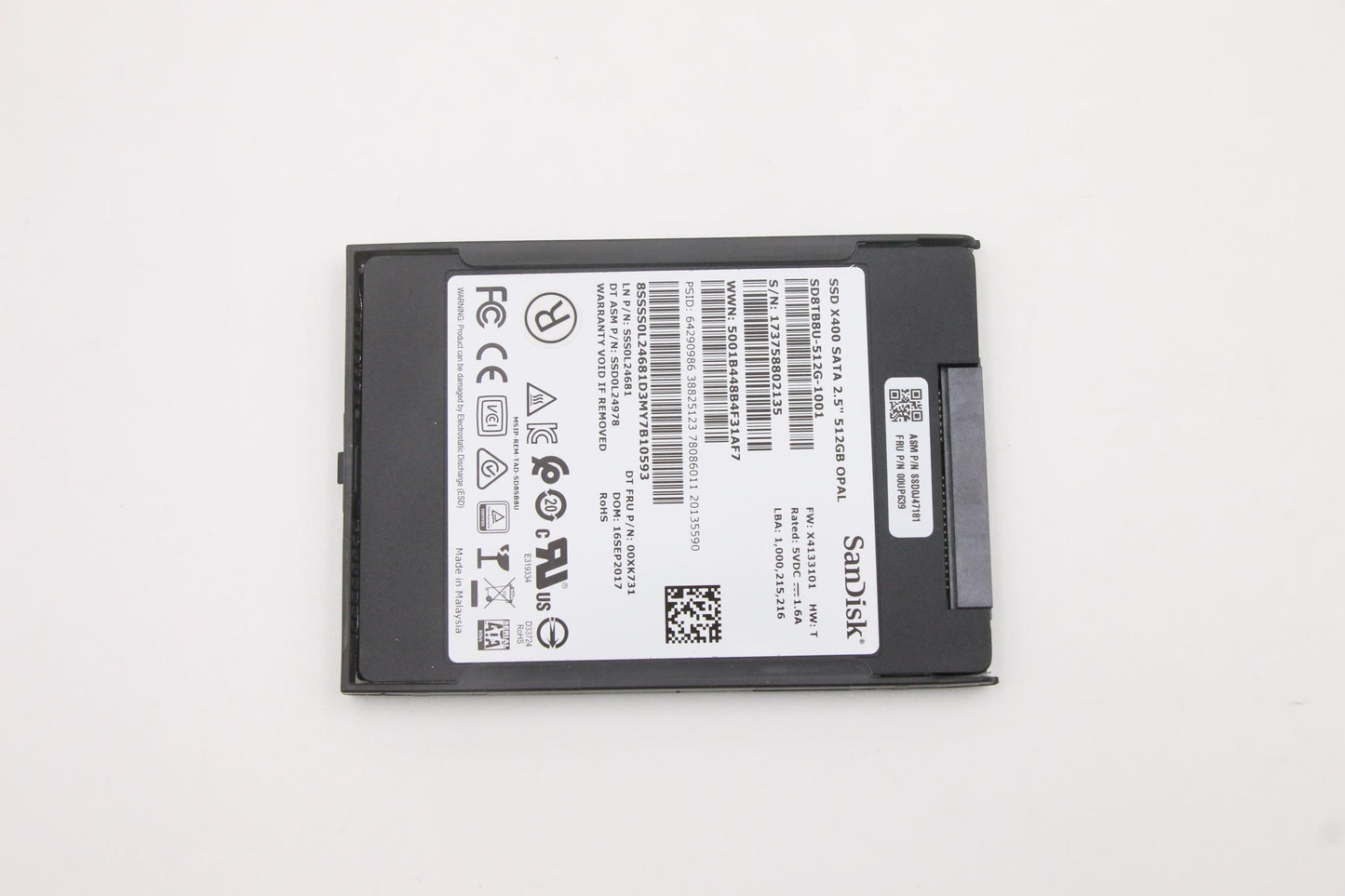 Lenovo 512GB 2.5" SATA SSD, 7mm Slim Design, OPAL - 00UP639