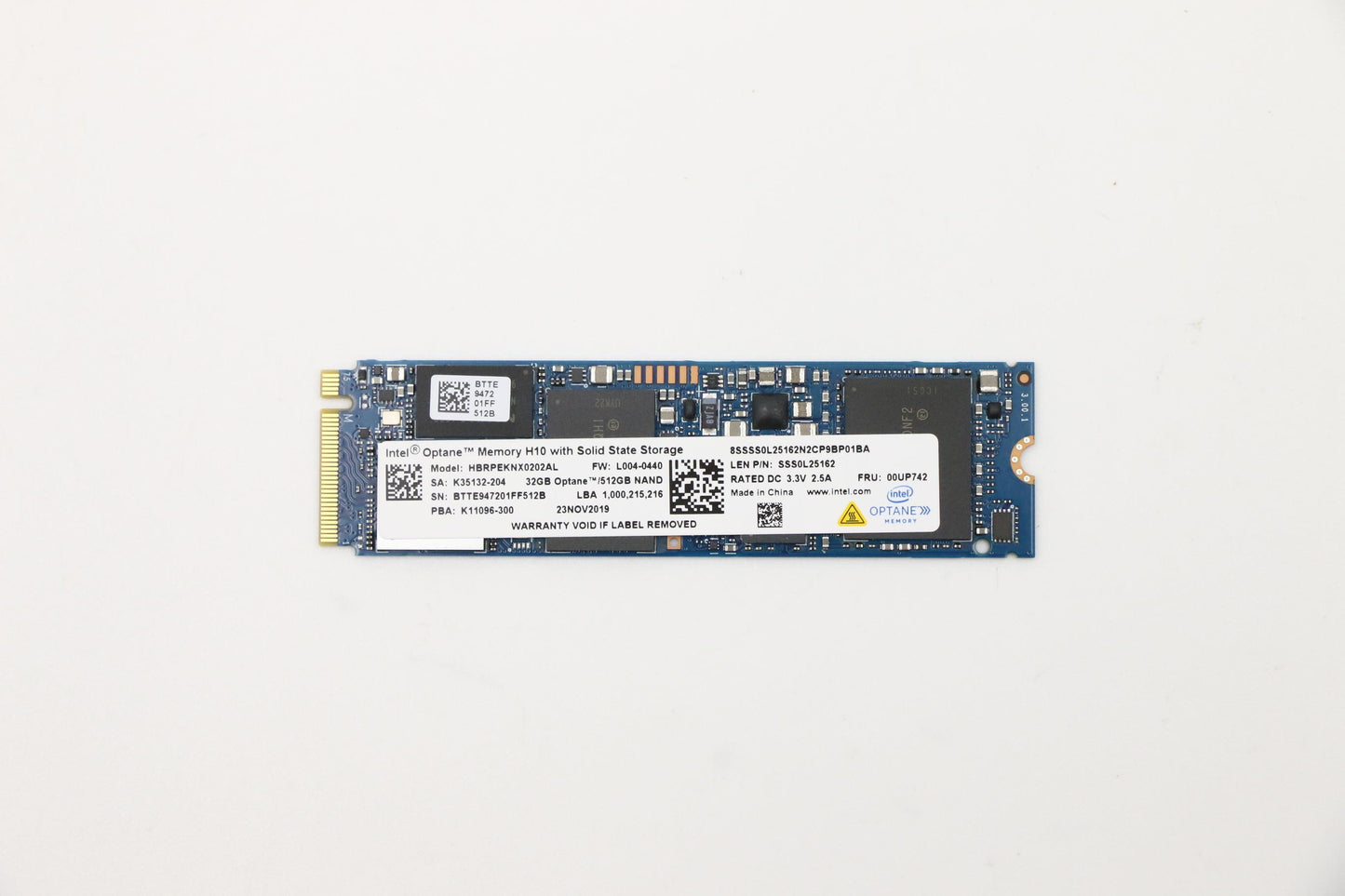 Lenovo 512GB M.2 PCIe3x2 SSD, Intel - 00UP742