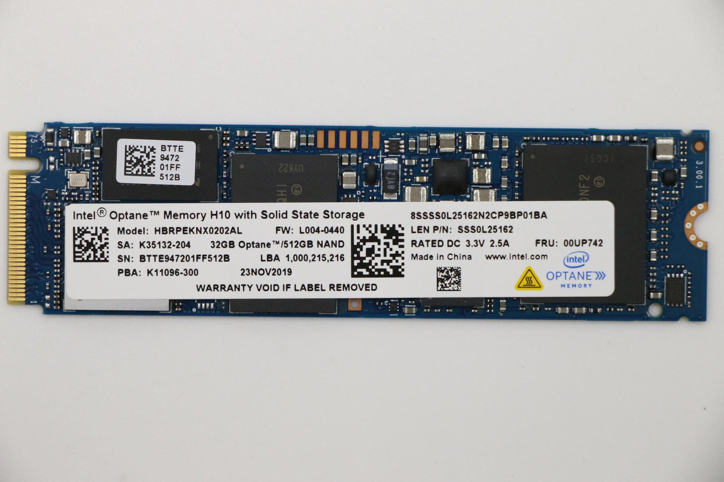 Lenovo 512GB M.2 PCIe3x2 SSD, Intel - 00UP742