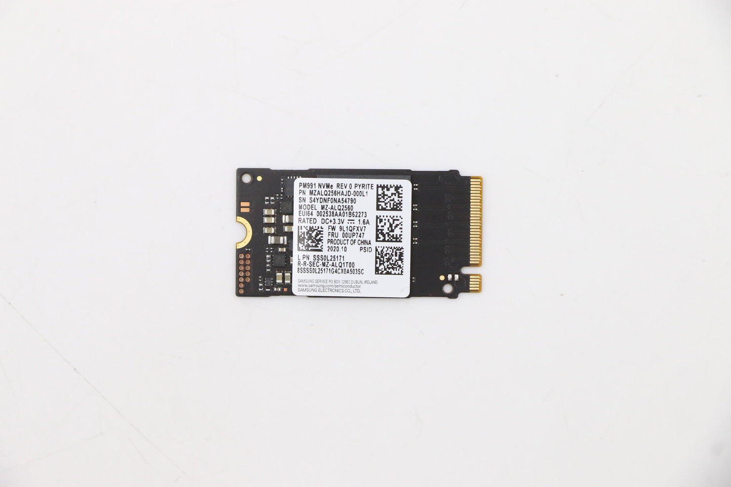 Lenovo SSD, 256GB, M.2, 2242, PCIe 3x4, Samsung - 00UP747