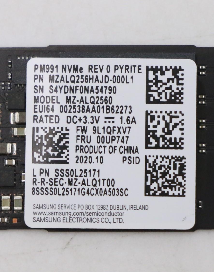 Lenovo SSD, 256GB, M.2, 2242, PCIe 3x4, Samsung - 00UP747