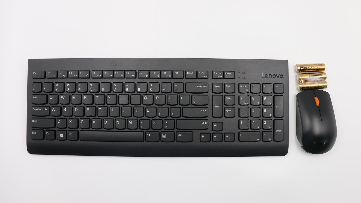 Lenovo Keyboard and Mouse, Wireless, USA English, Black, Non-Backlight - 00XH796