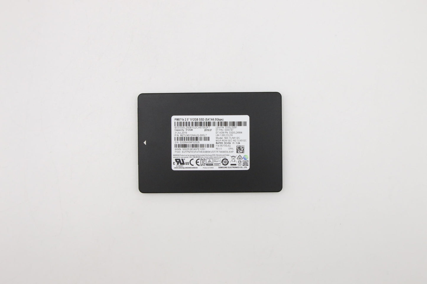 Lenovo 512G 257Mmsata6Gsamopal - 00XK747