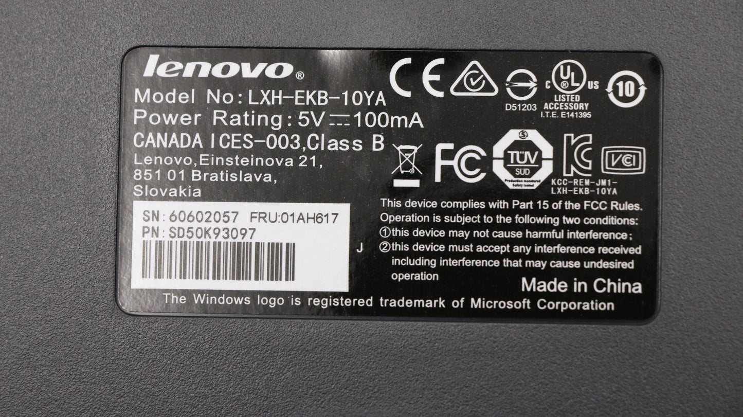 Lenovo Kb Keyboards External - 01AH617