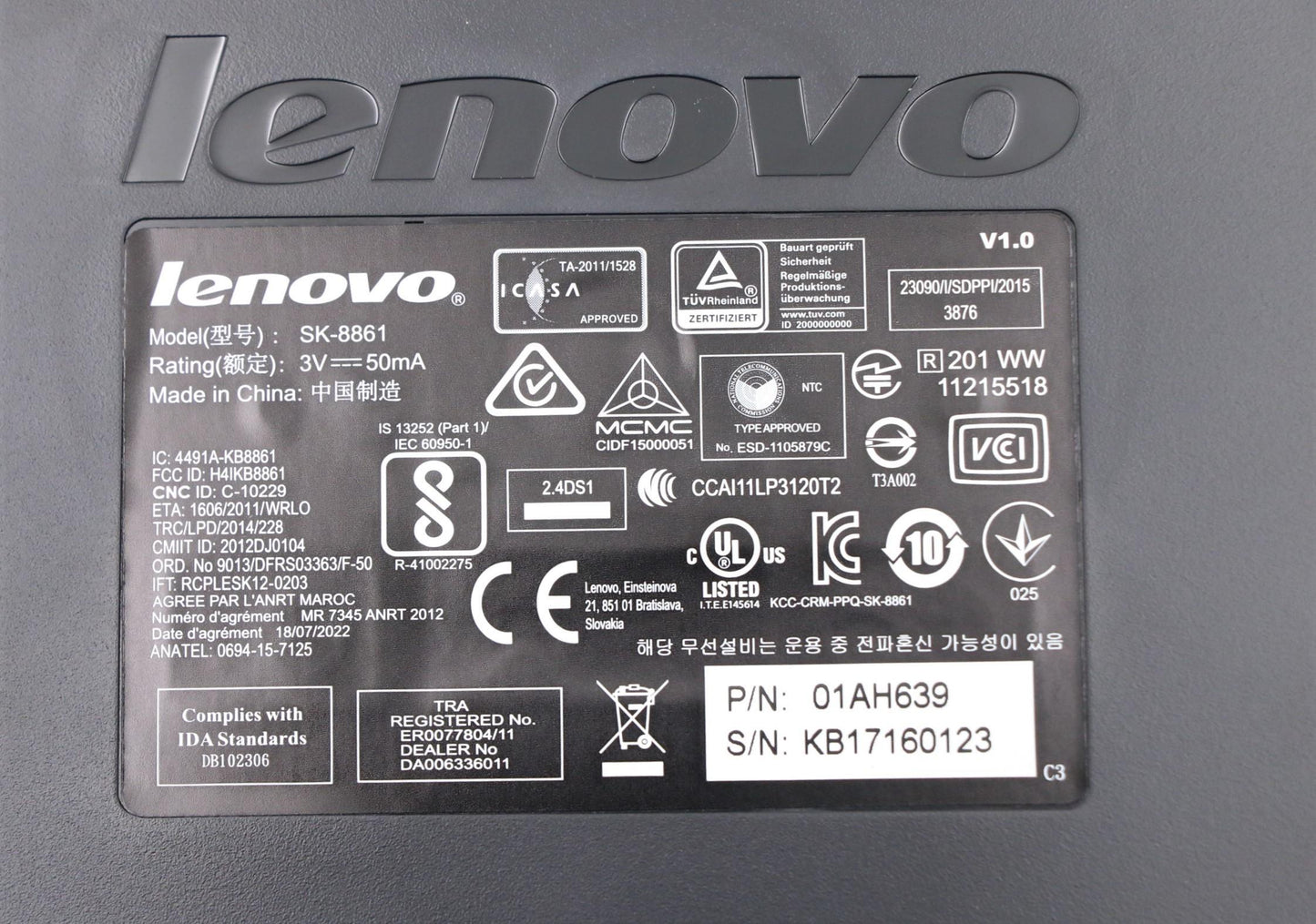 Lenovo Kb Keyboards External - 01AH639