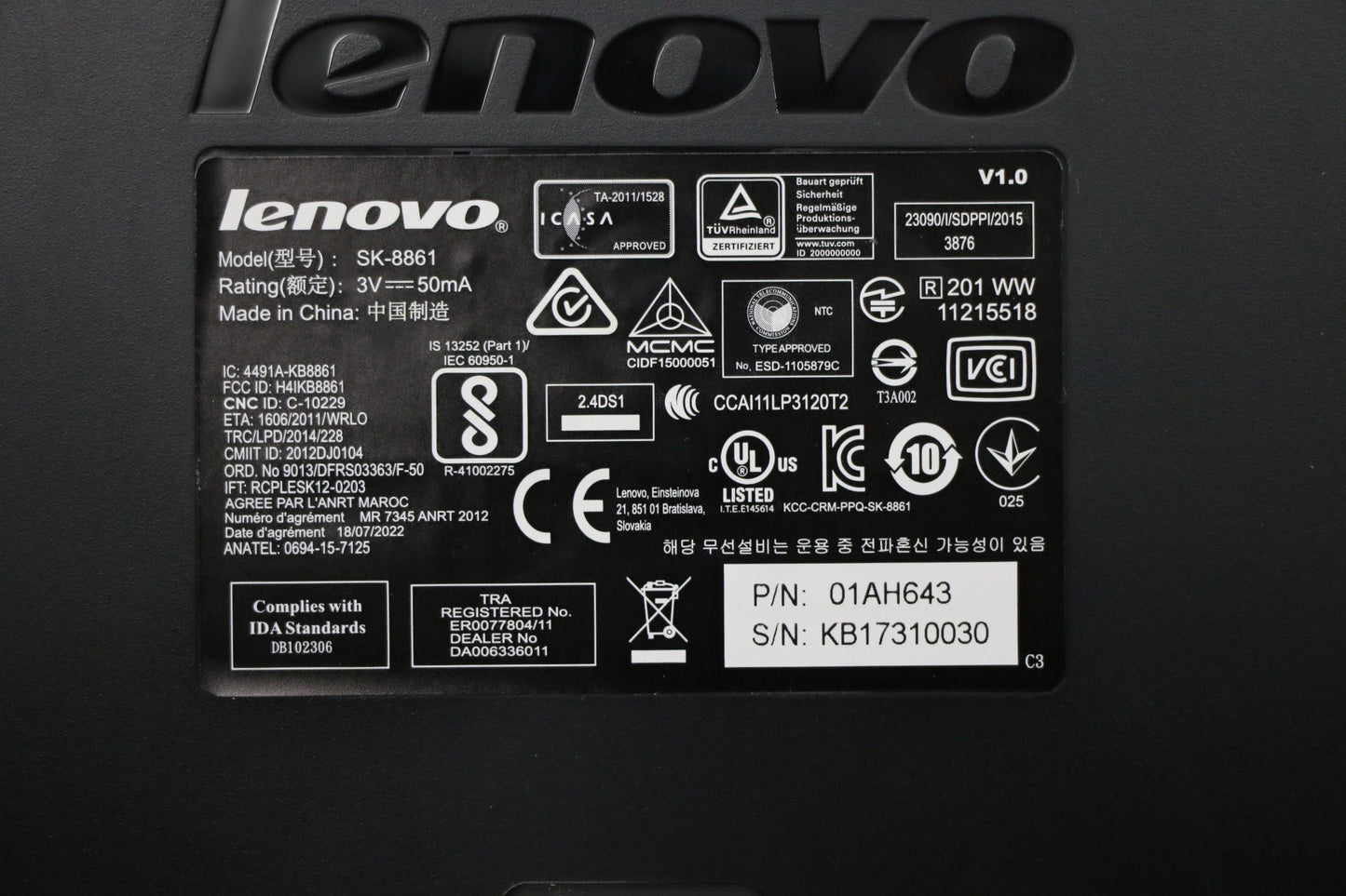 Lenovo Kb Keyboards External - 01AH643