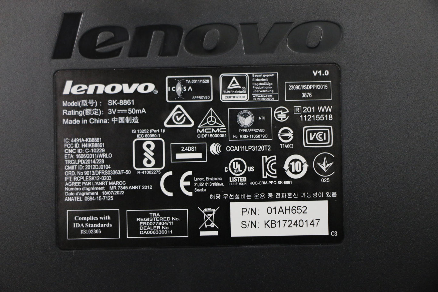 Lenovo Kb Keyboards External - 01AH652