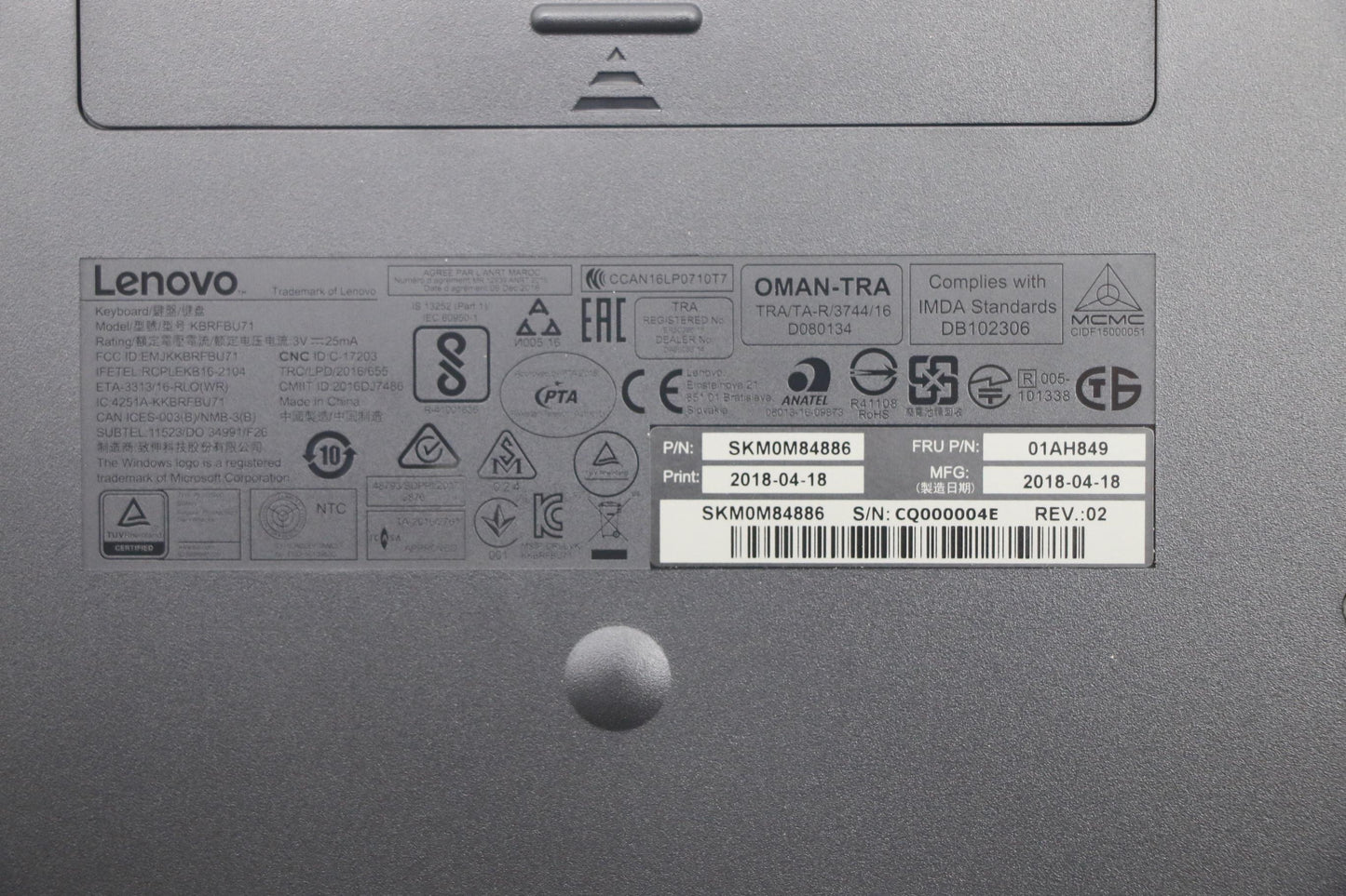 Lenovo Kybmouse Primax Rfbu71 24G Bk - 01AH849