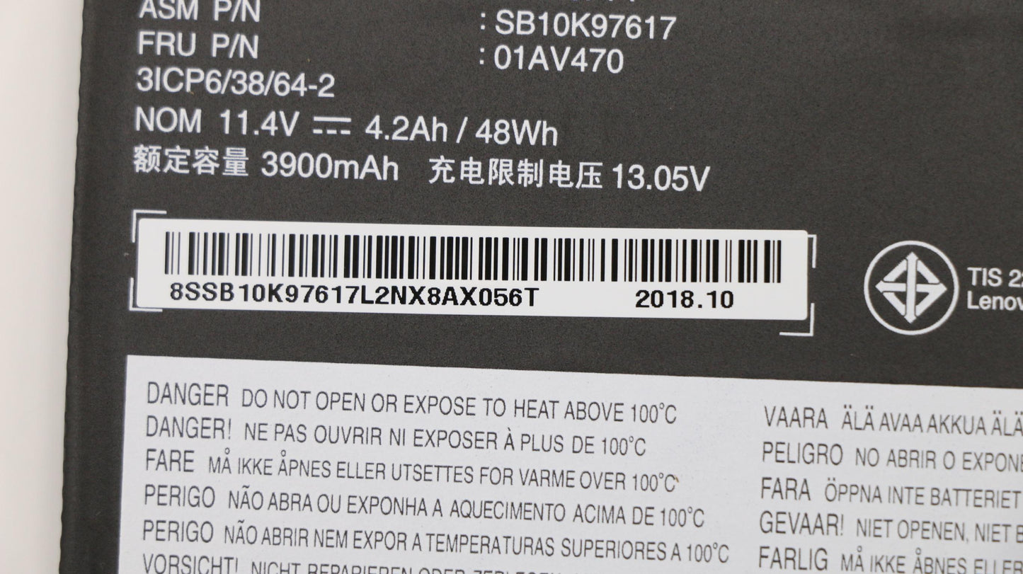 Lenovo Internal 6C 48Wh Liion Lgc - 01AV470