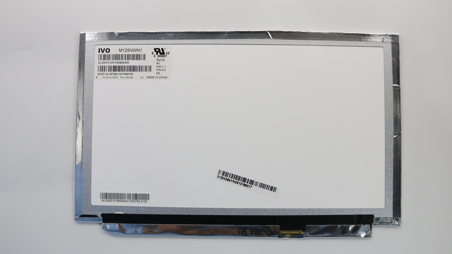 Lenovo 12.5" HD Display, Non-Touch, Anti-Glare, TN, 220 nits - 01EN364