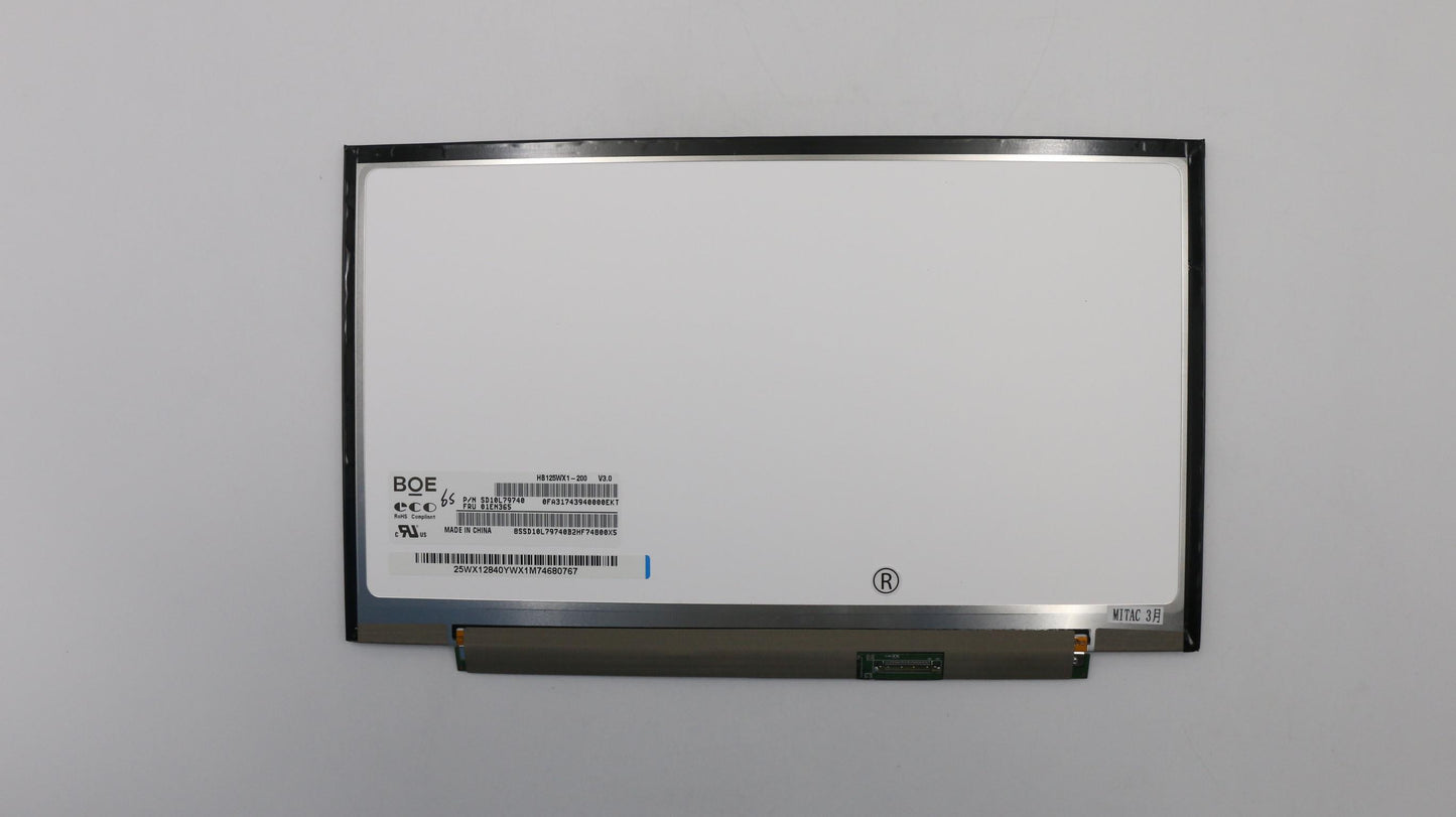 Lenovo Display, 12.5", HD, Non-Touch, Anti-Glare, TN, 220nit - 01EN365