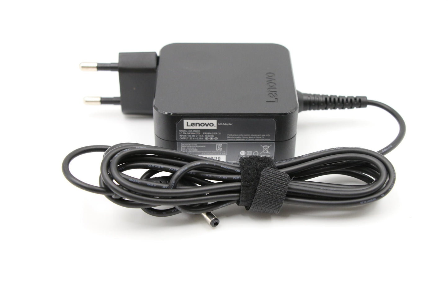 Lenovo 45W Round AC Adapter, Black, 2-Pin, COO Certified - 01FR131