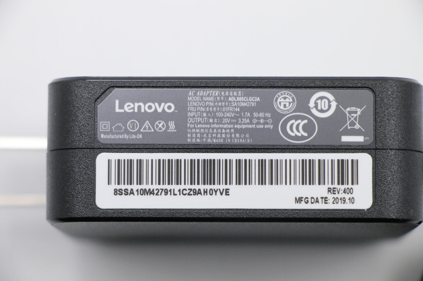 Lenovo ADLX65CLGC2A 20V 3.25A COO Adapter - 01FR144