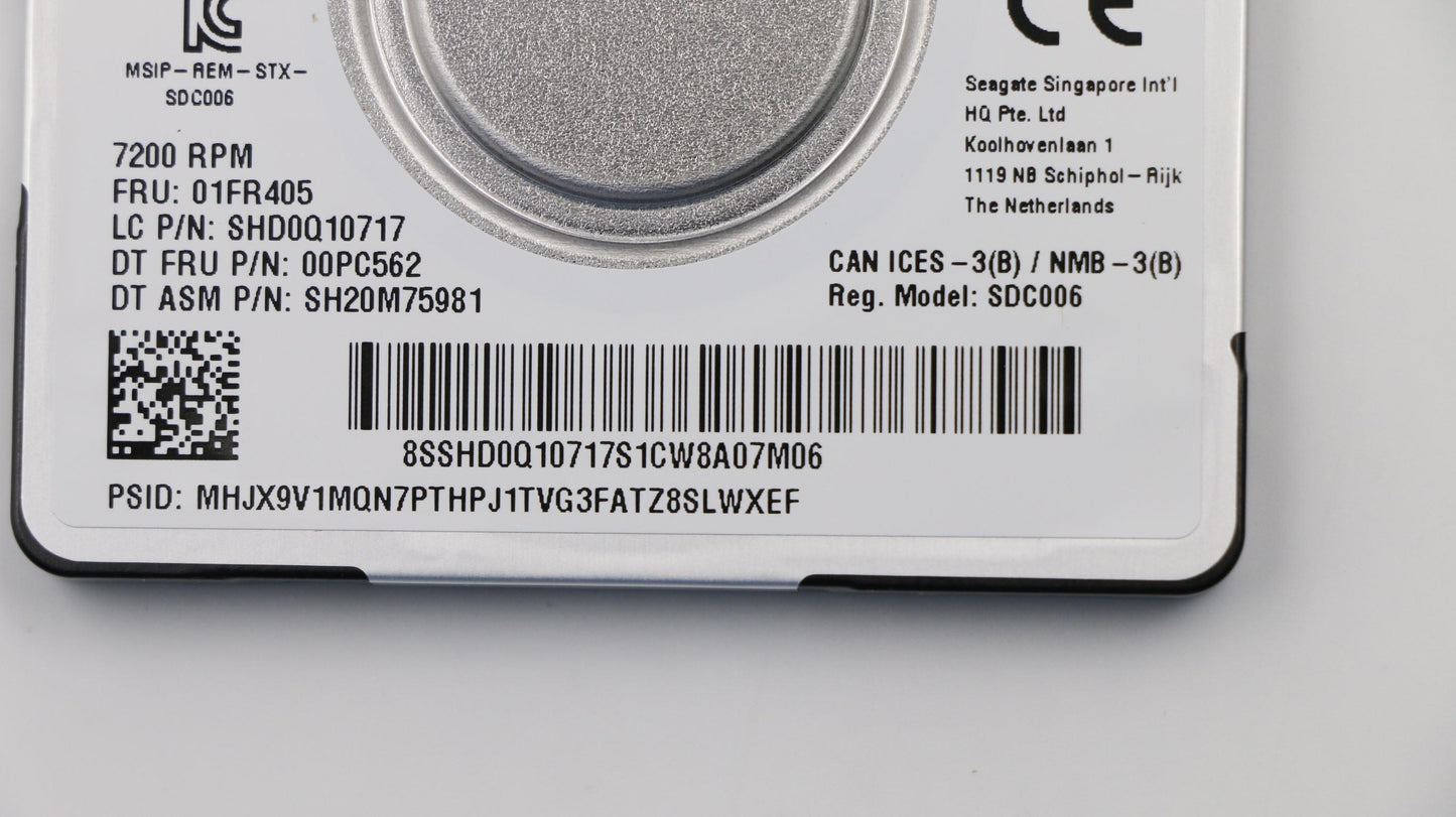 Lenovo 1TB HDD, 7200 RPM, 7mm, SATA - 01FR405