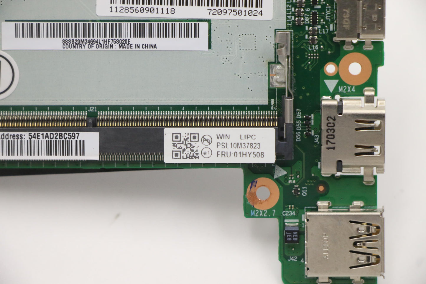 Lenovo System Board, i7-7600U, Windows, YY, dTPM2.0 - 01HY508