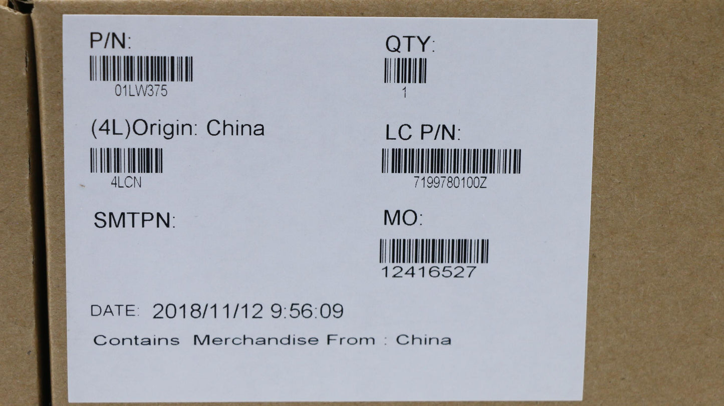 Lenovo System Board, Intel i5-8250U, Windows, NA YT - 01LW375