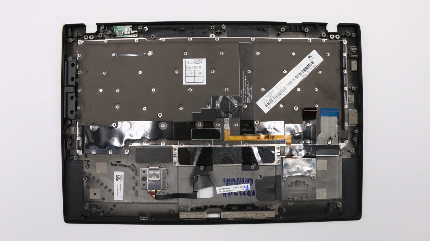 Lenovo C-Cover with Keyboard, USA English, Black, Backlit, with Fingerprint Reader - 01YR573