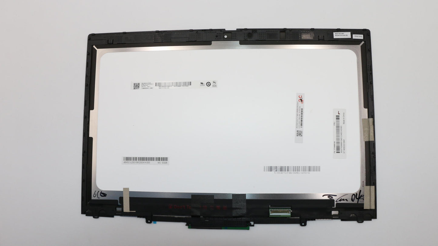 Lenovo LCD Module, Touch Panel, 14" FHD with HD Camera Bezel, LBO + AUO, AES2 - 01YT242