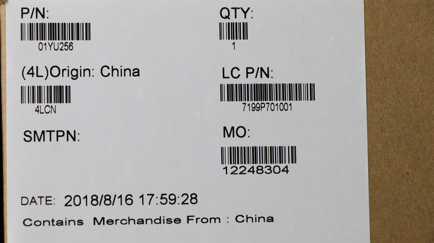 Lenovo Laptop Keyboard Bezel w/ Fingerprint - 01YU256