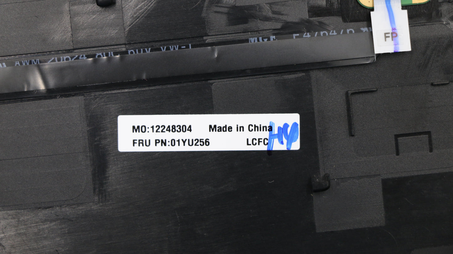 Lenovo Laptop Keyboard Bezel w/ Fingerprint - 01YU256