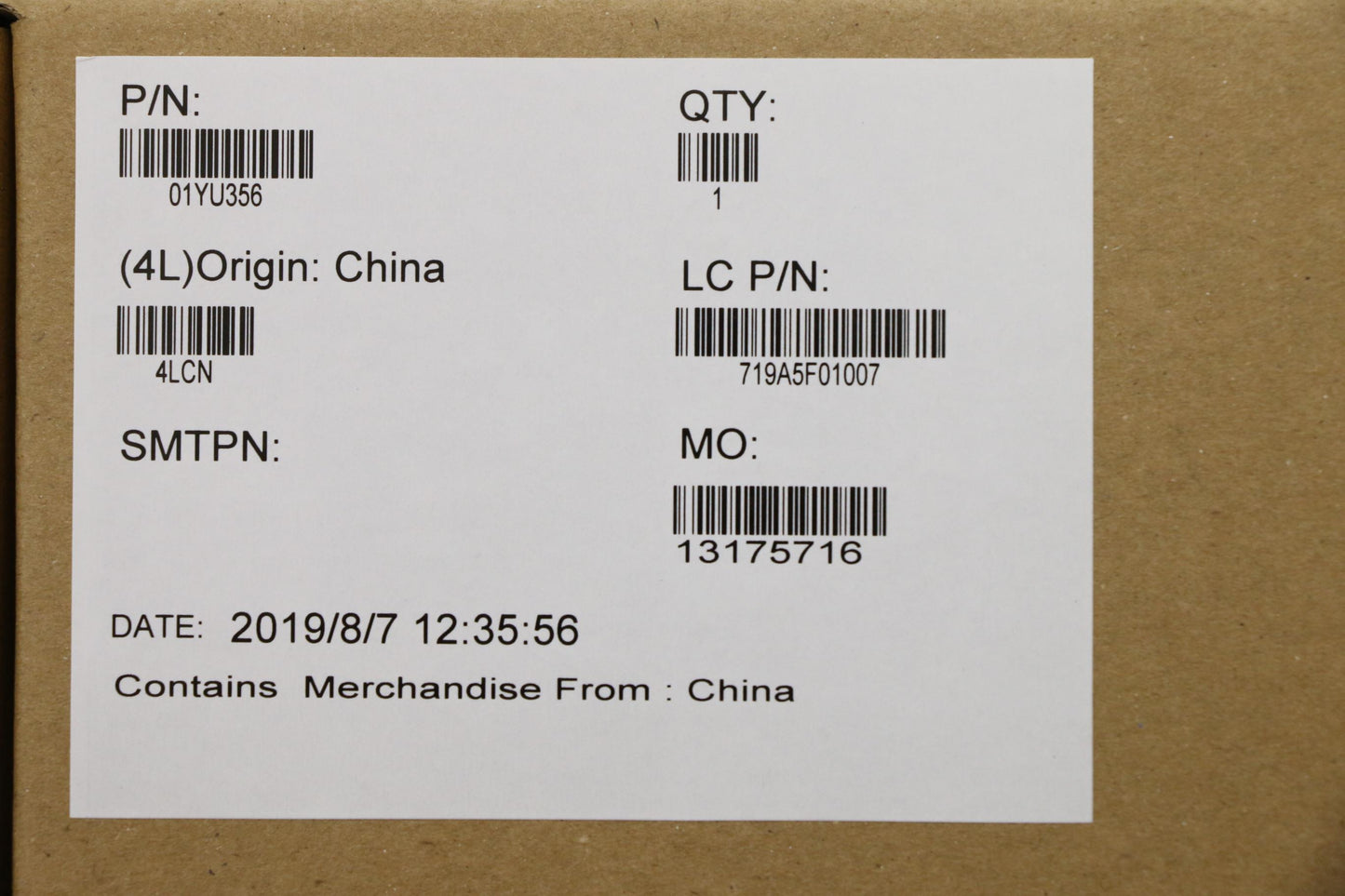 Lenovo BDPLANAR WIN, i5-8265U, 16G, 9560, yTPM2 - 01YU356