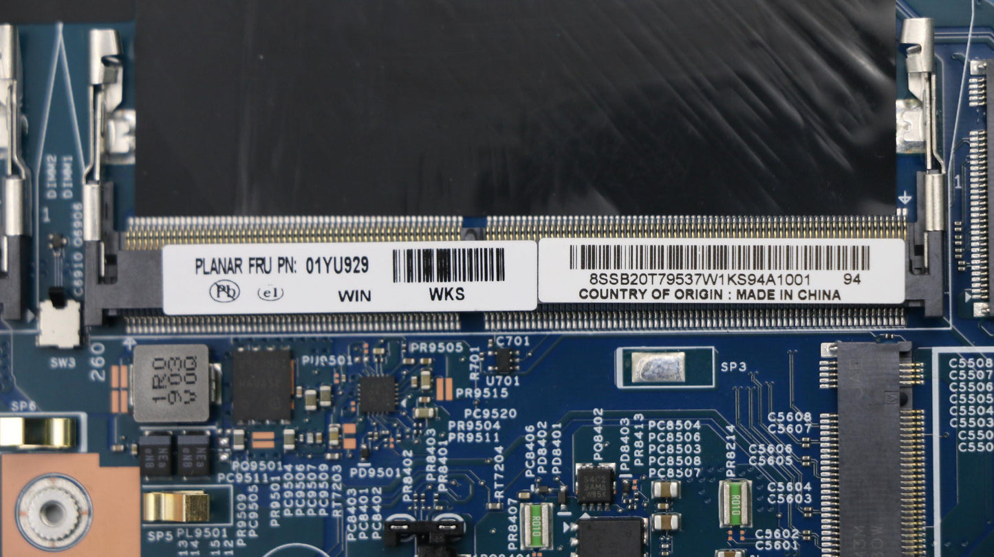 Lenovo Motherboard BDPLANAR WIN, i7-8850H, N18P-Q1, AMT, TPM, vPro - 01YU929