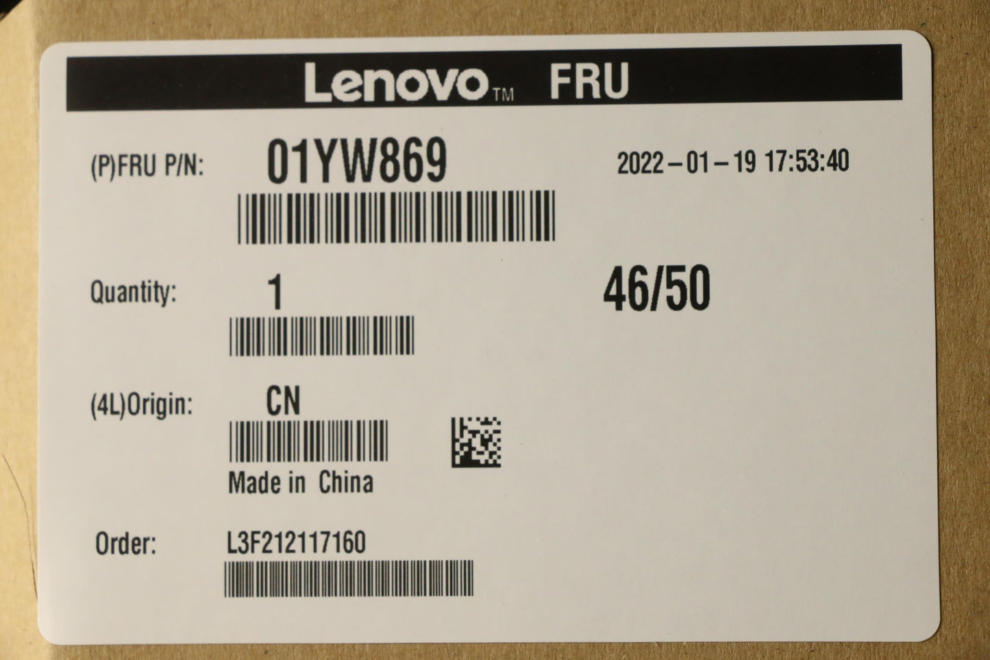 Lenovo BLD RX550X 4GB/D5/H/DP/DB/HP - 01YW869