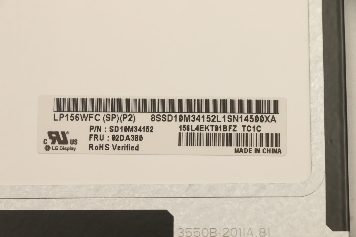 Lenovo 15.6" FHD Display, Anti-Glare IPS Panel - 02DA380