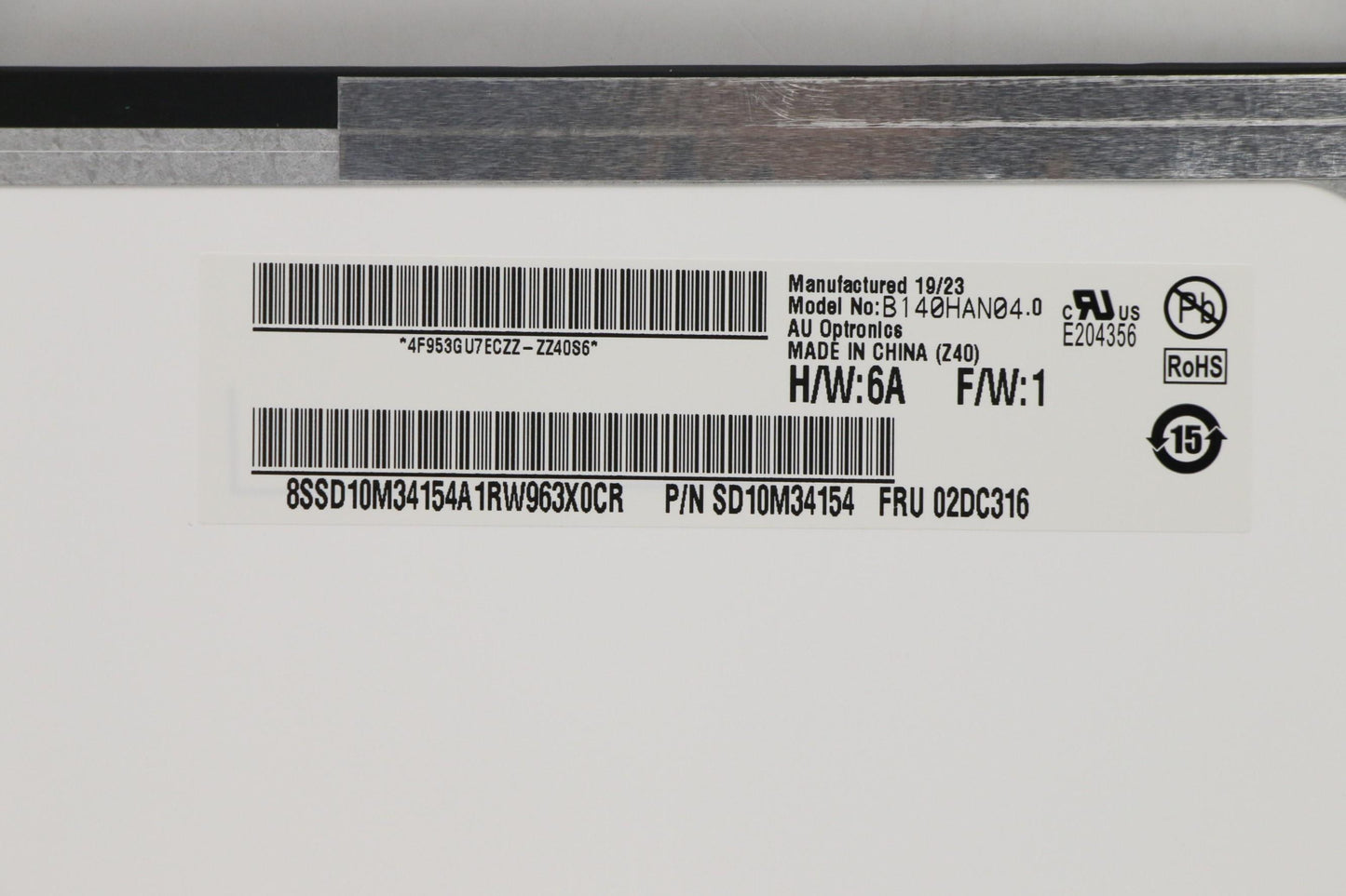 Lenovo Display, 14", FHD, Anti-Glare, IPS, 250 nit - 02DA381