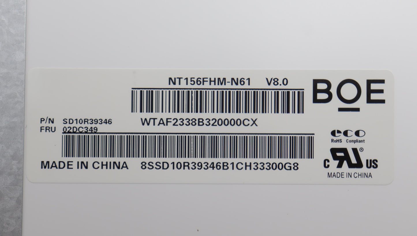 Lenovo Display, 15.6", FHD, Anti-Glare, TN, 220 nits - 02DC349