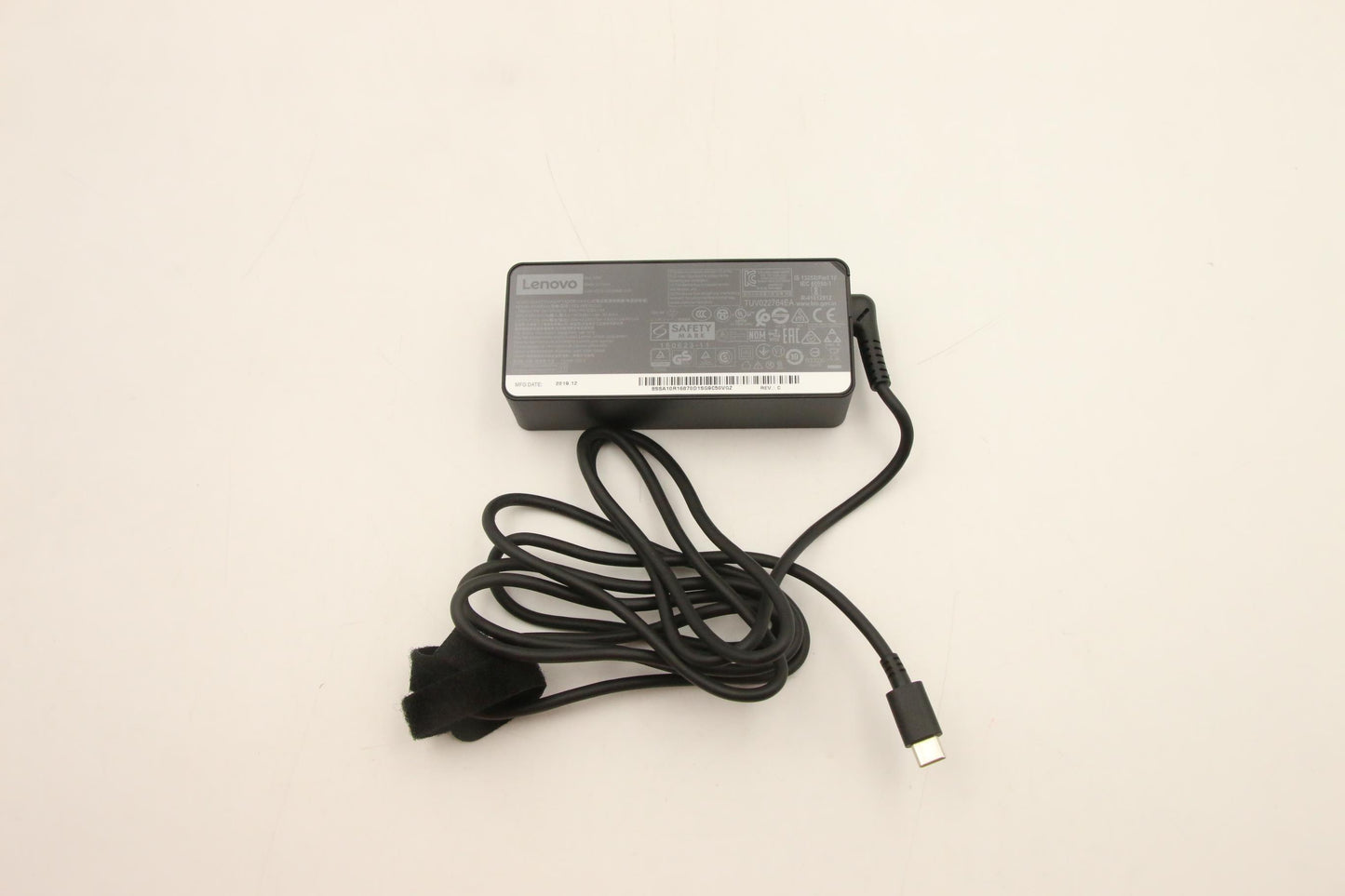 Lenovo 65W Type-C AC Adapter, 3-Prong, Black - 02DL124