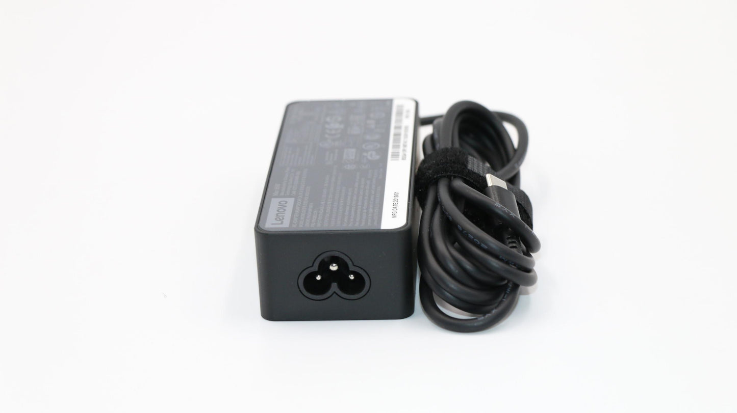 Lenovo 65W USB-C Power Adapter, 3-Prong, Black - 02DL128