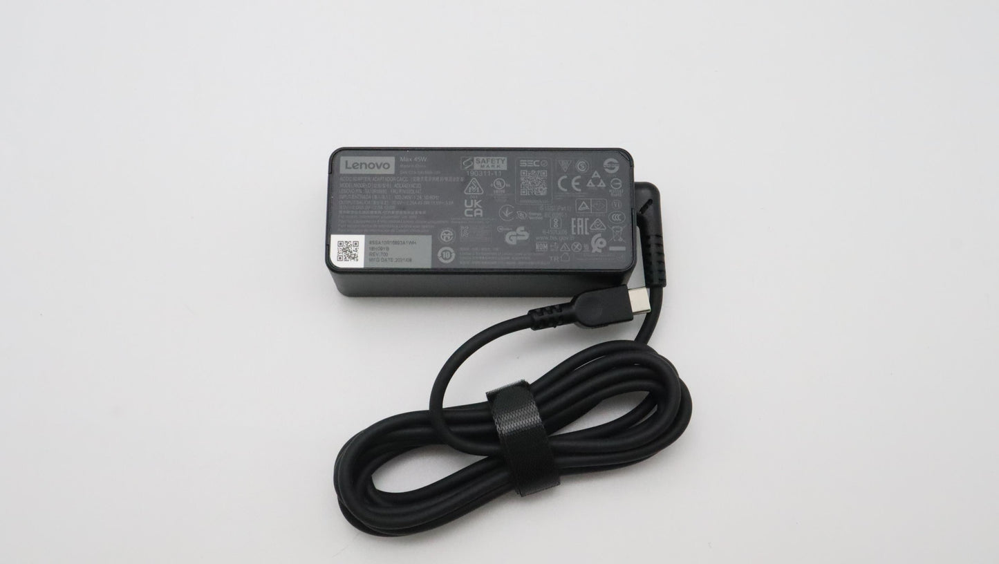 Lenovo AC Adapter, Type-C, 45W, 3-Pin, Black - 02DL147