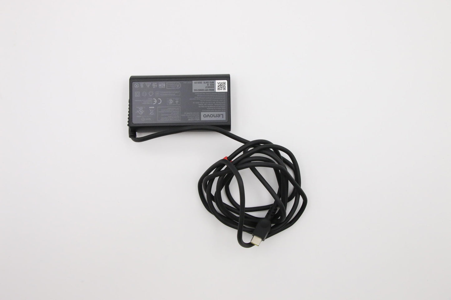 Lenovo AC Adapter, Type-C, 65W, 2P, Black - 02DL152
