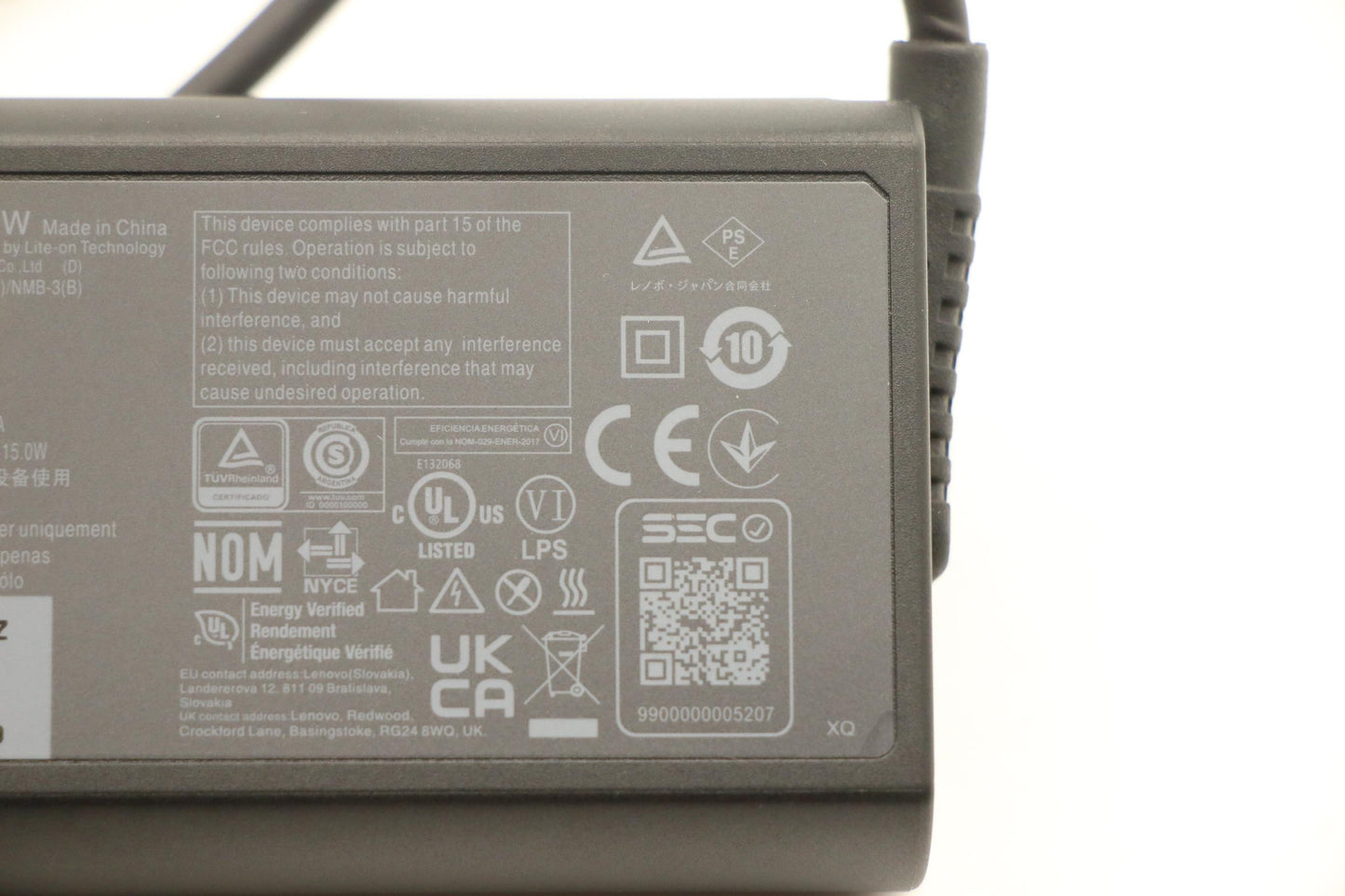 Lenovo 65W Type-C AC Adapter, 2-Pin, Black - 02DL154