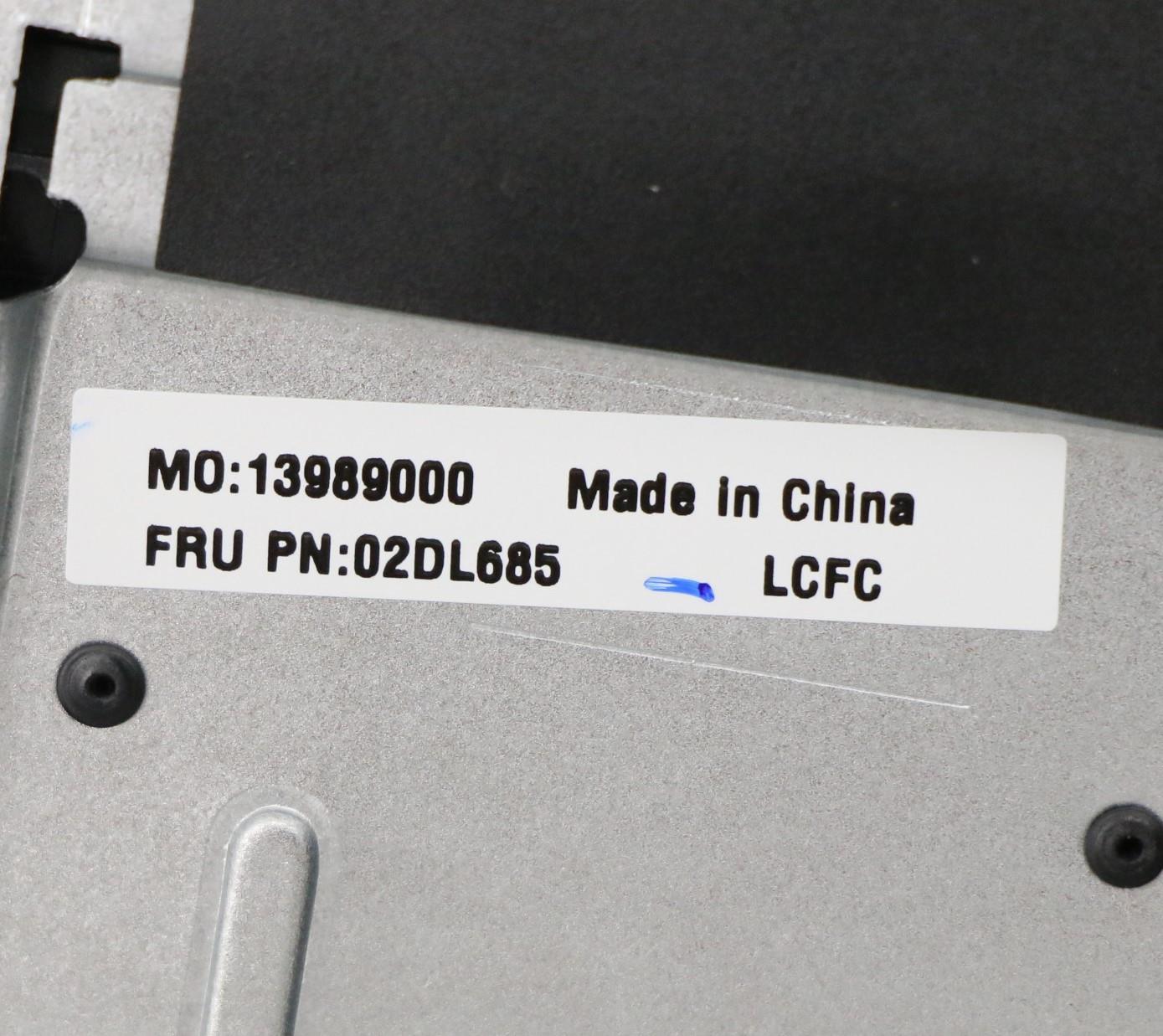 Lenovo Painted Black C-Cover Assembly with Fingerprint Reader - 02DL685