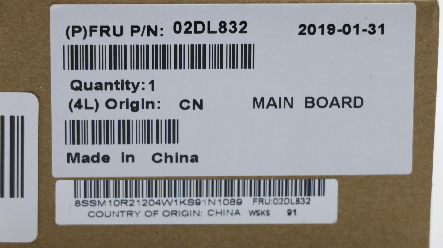 Lenovo System Board, FRU, i7-8565U, Nvidia Graphics, Y-TPM, Windows - 02DL832