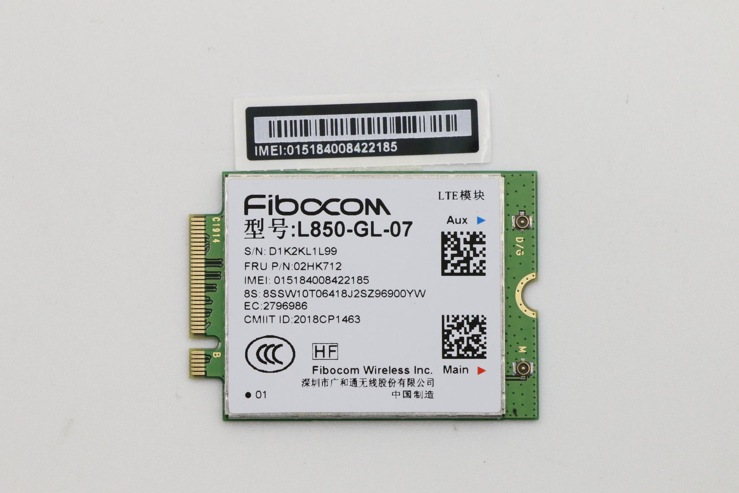 Lenovo Wireless WAN Adapter, L850-GL, CN - 02HK712