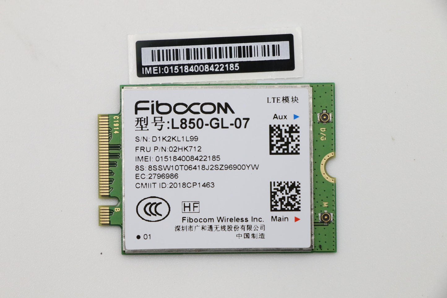 Lenovo Wireless WAN Adapter, L850-GL, CN - 02HK712