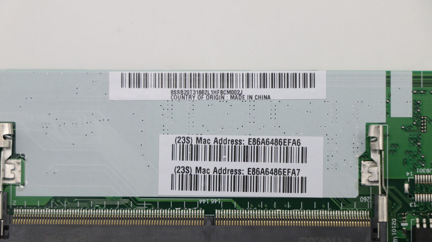 Lenovo System Board, Intel i7-8565U, 8GB RAM, yTPM2, UMA - 02HK922