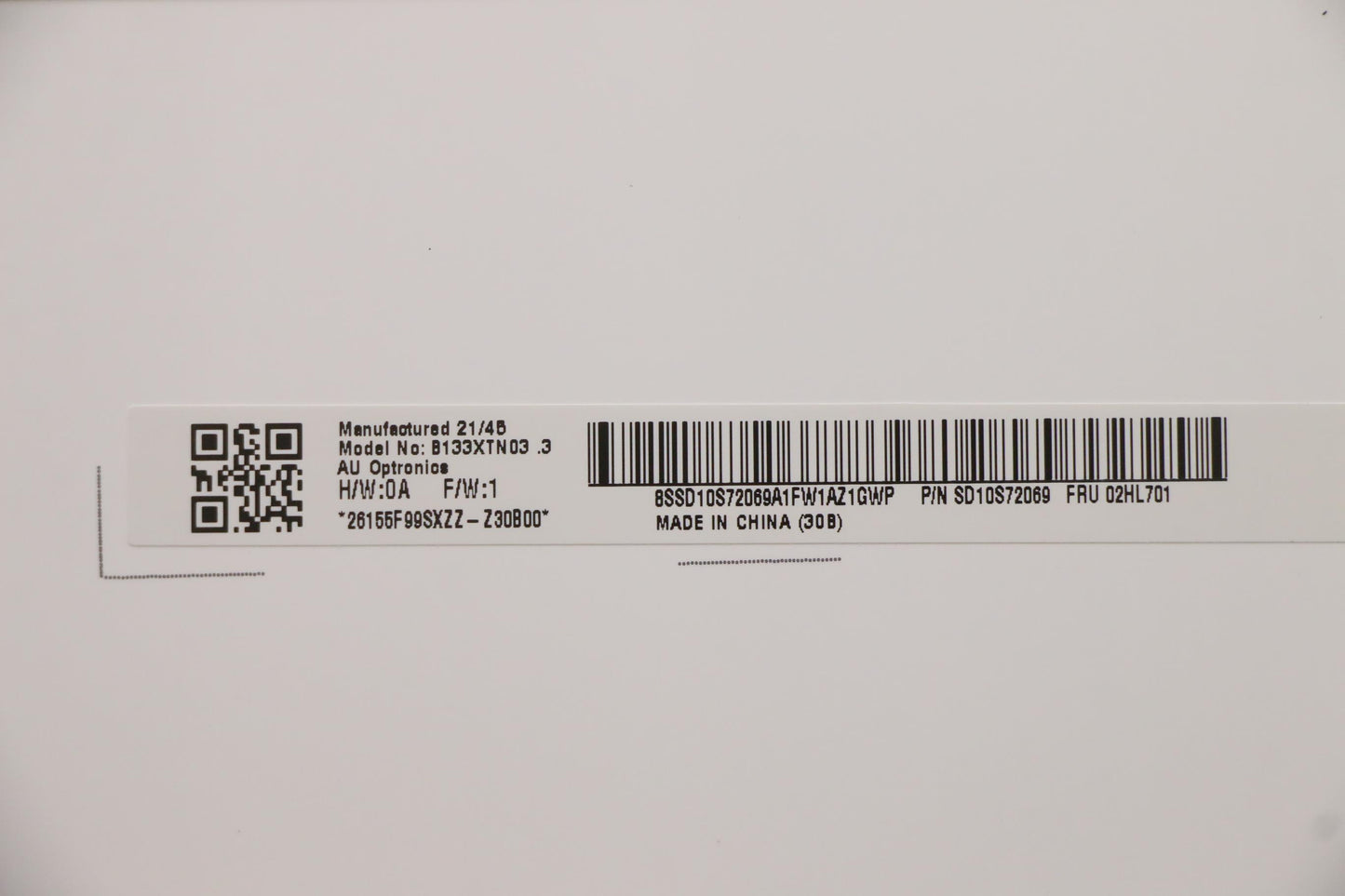 Lenovo Display, 13.3", HD, Anti-Glare, TN, 250nit - 02HL701